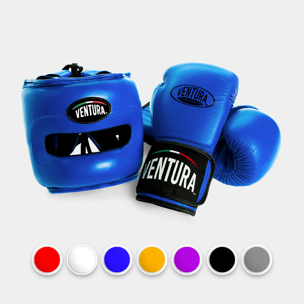 Guantoni e casco facebar in vera pelle