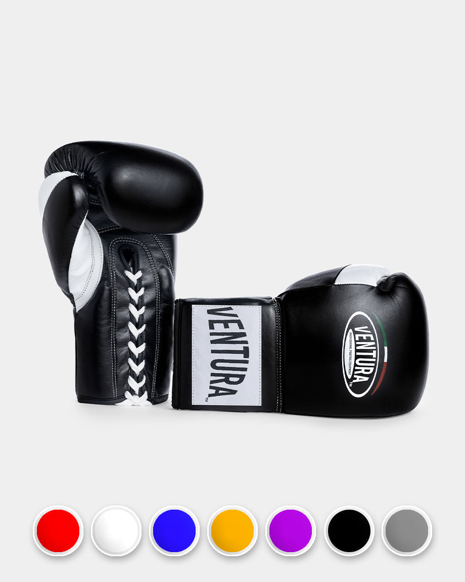 Guantoni da boxe a lacci in vera pelle