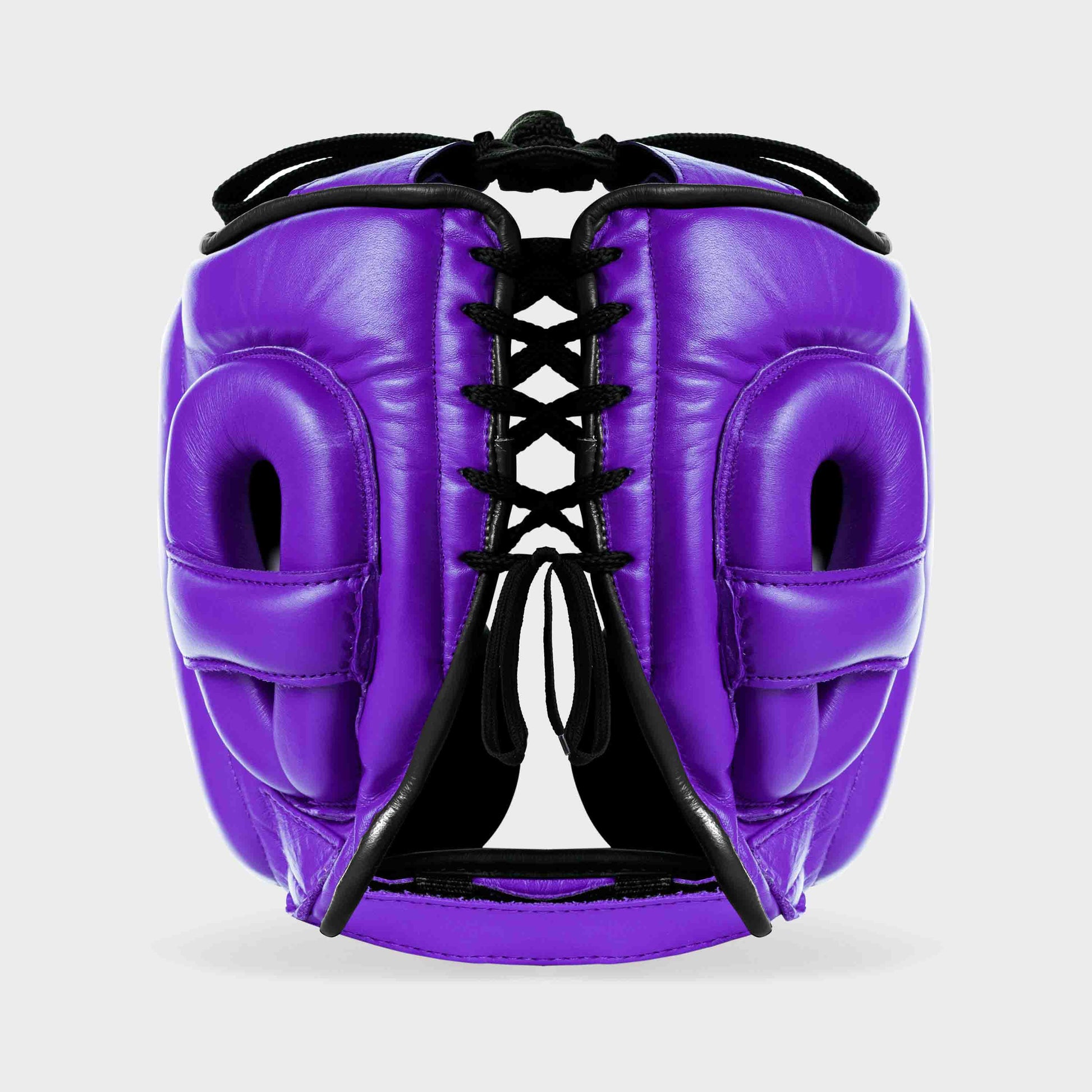 GENUINE LEATHER BOXING HEADGEAR - PURPLE