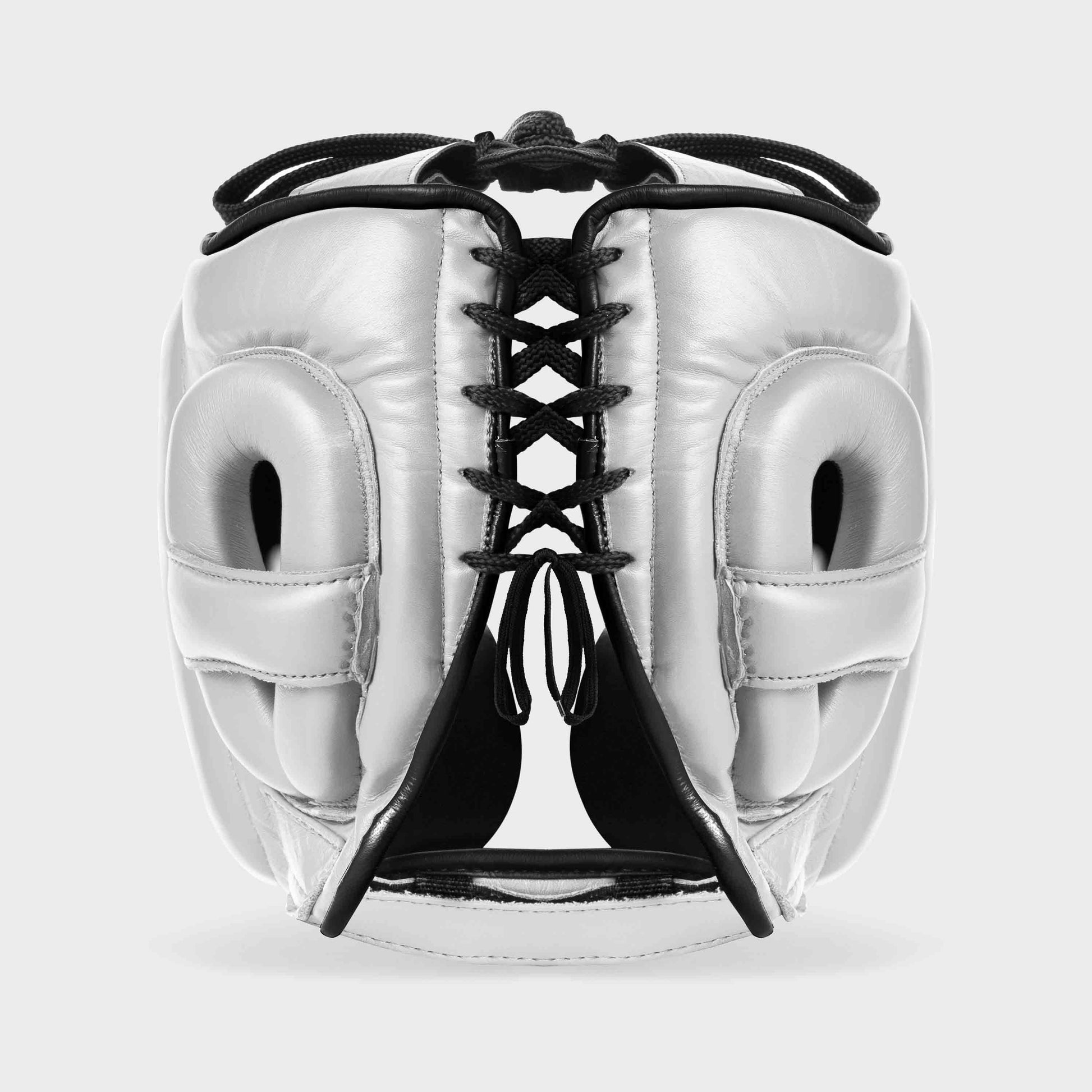 GENUINE LEATHER BOXING HEADGEAR - SILVER