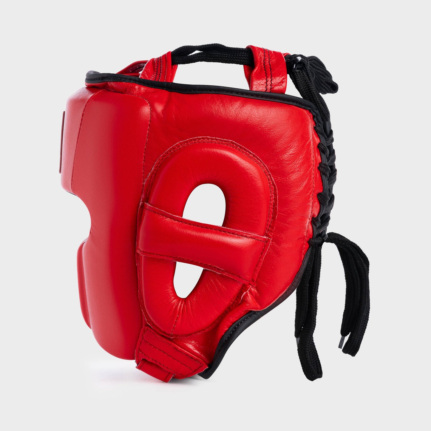 GENUINE LEATHER BOXING HEADGEAR - RED