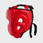 GENUINE LEATHER BOXING GLOVES AND HEADGEAR - RED