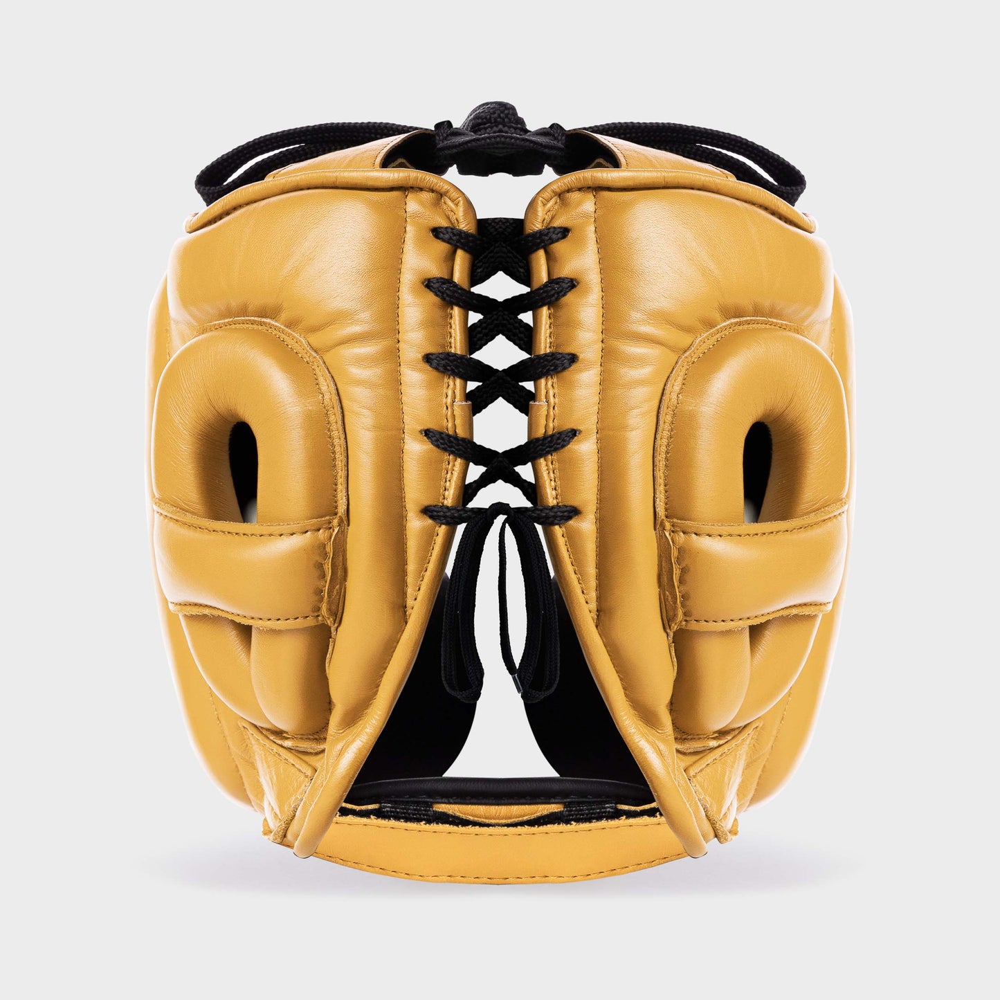 CASCO DE BOXEO DE CUERO GENUINO -  DORADO