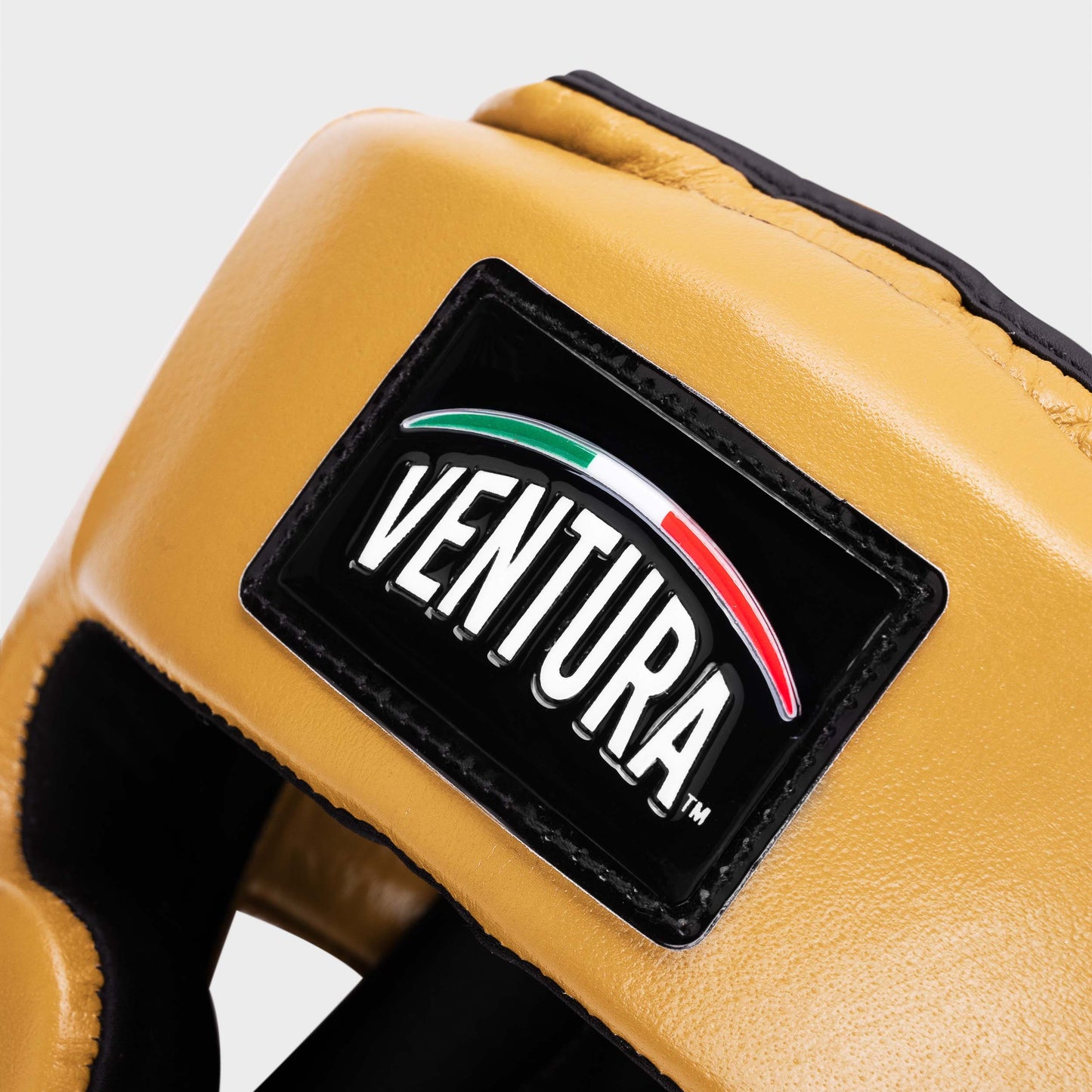 CASCO DE BOXEO DE CUERO GENUINO -  DORADO