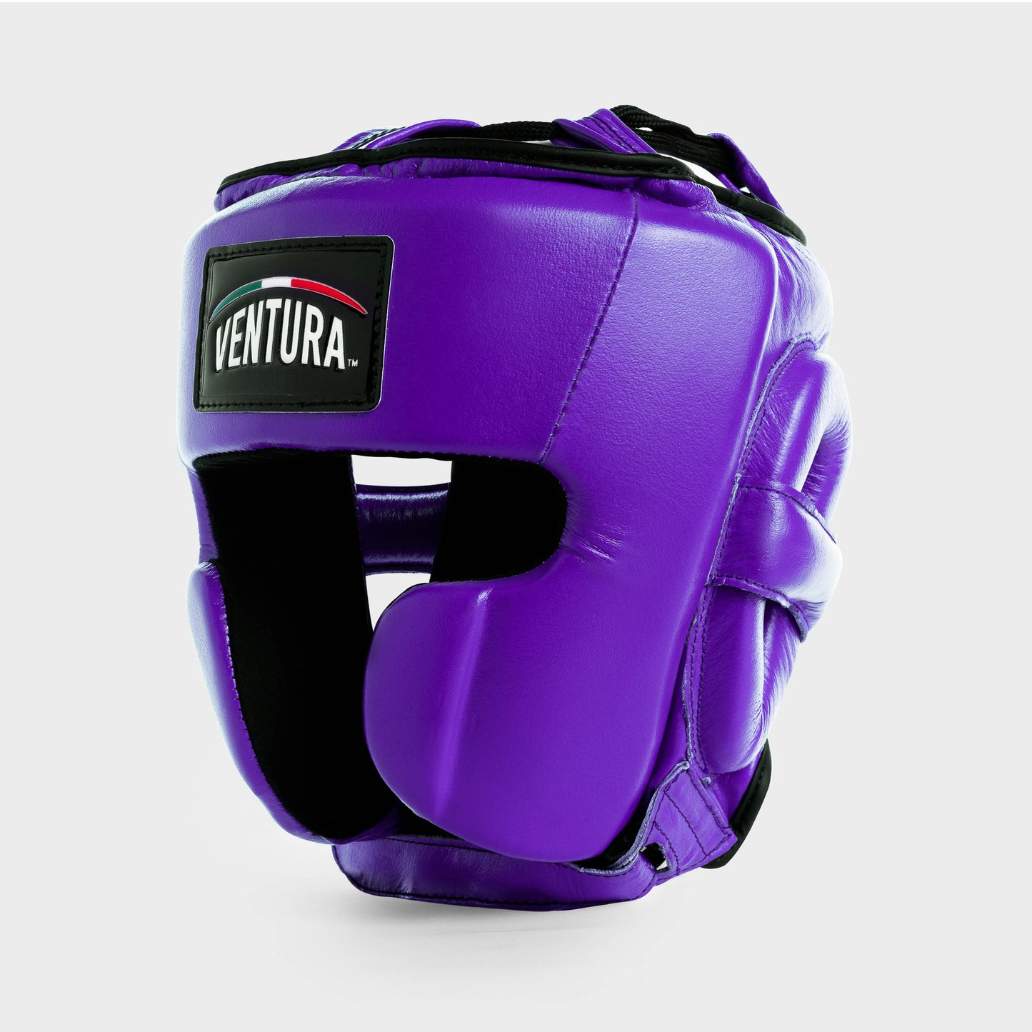 GENUINE LEATHER BOXING HEADGEAR - PURPLE