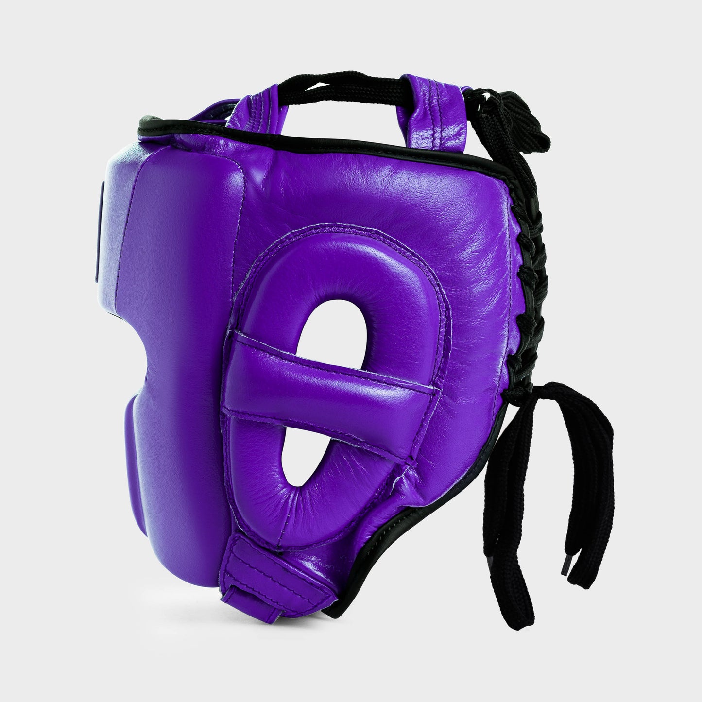 GENUINE LEATHER BOXING HEADGEAR - PURPLE