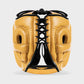 GUANTES Y CASCO DE BOXEO DE CUERO GENUINO  - DORADO