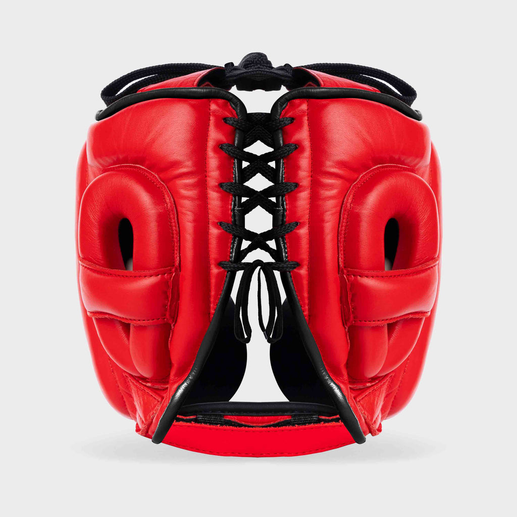 CASCO DE BOXEO DE CUERO GENUINO - ROJO