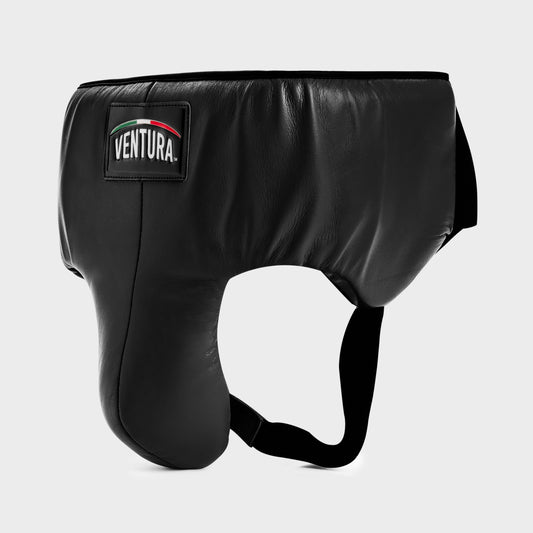 GENUINE LEATHER BOXING GROIN GUARD - BLACK