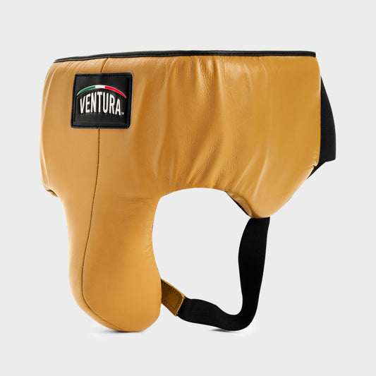 GENUINE LEATHER BOXING GROIN GUARD - GOLD