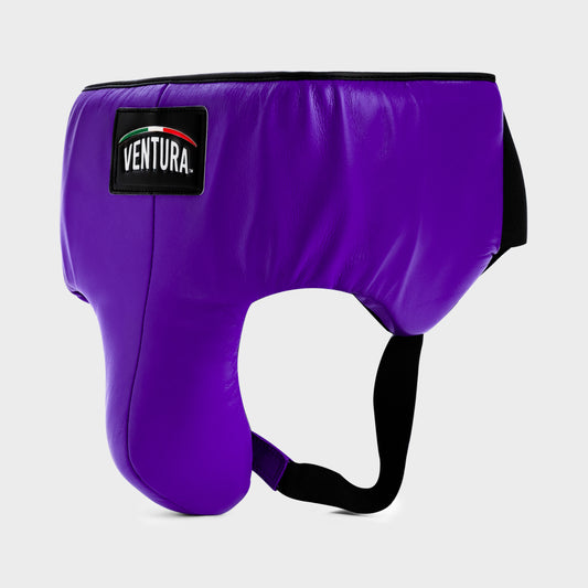 PROTECTOR INGUINAL DE BOXEO DE CUERO GENUINO - MORADO