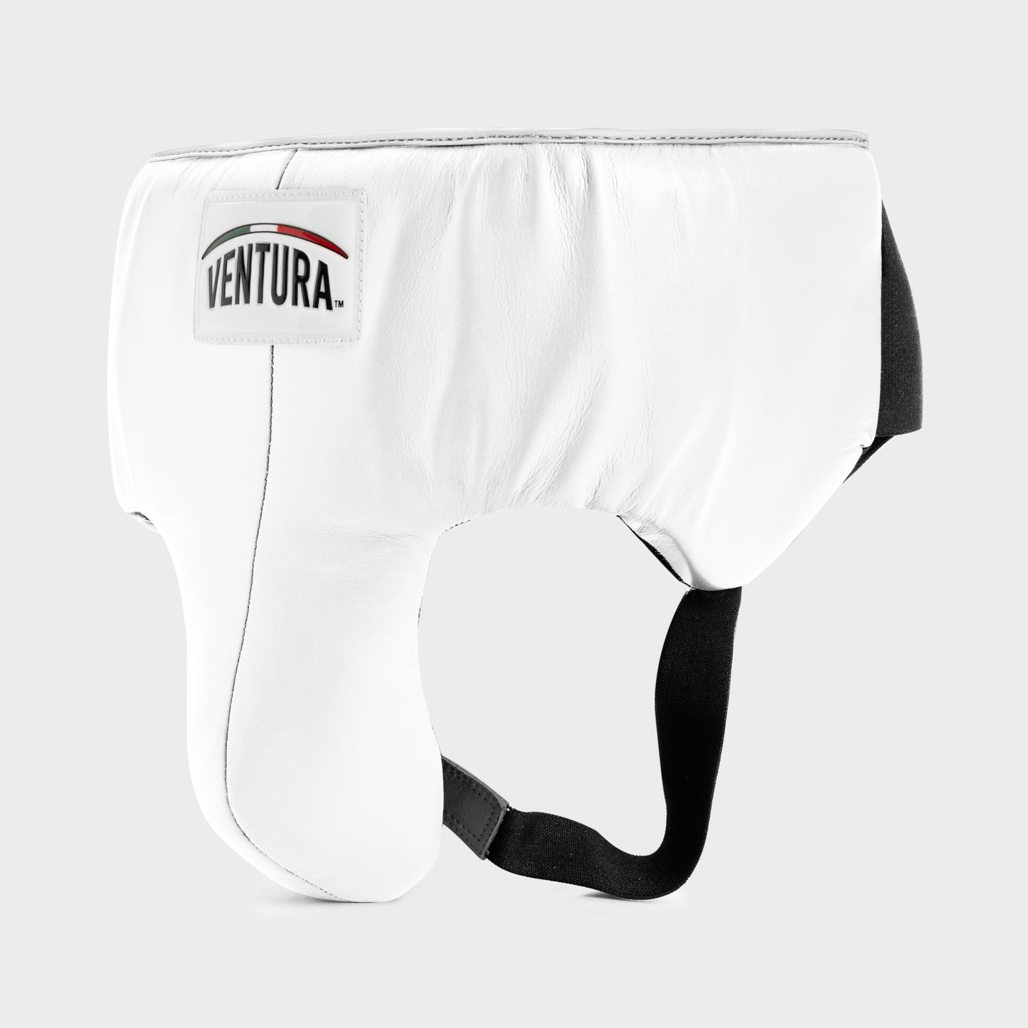 PROTECTOR INGUINAL DE BOXEO DE CUERO GENUINO - BLANCO