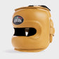 CASCHETTO BOXE FACEBAR CON BARRA PROTEZIONE IN VERA PELLE - ORO