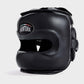 BOXHANDSCHUHE UND KOPFSCHUTZ MIT FRONTBÜGEL AUS ECHTEM LEDER - SCHWARZ