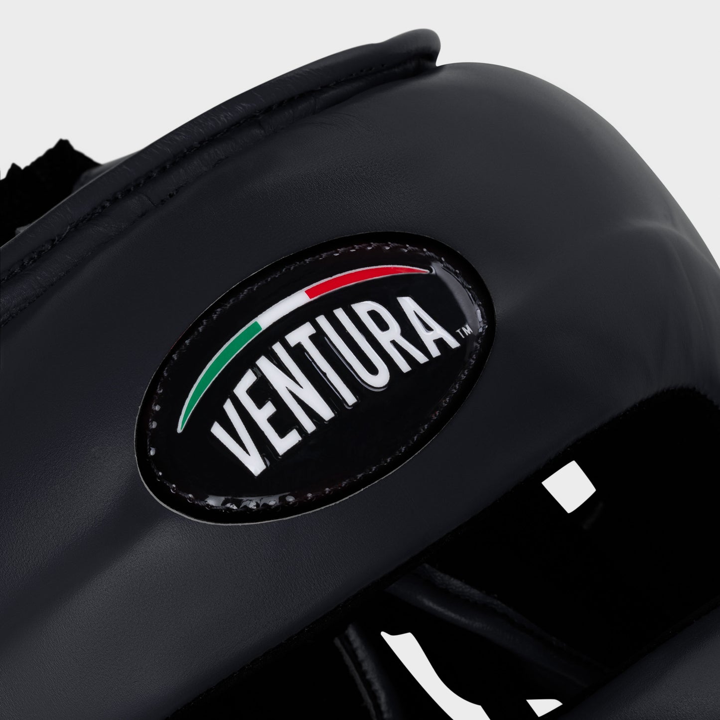 CASCHETTO BOXE FACEBAR CON BARRA PROTEZIONE IN VERA PELLE - NERO