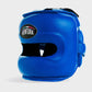 CASCHETTO BOXE FACEBAR CON BARRA PROTEZIONE IN VERA PELLE - BLU