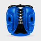 GENUINE LEATHER BOXING FACE BAR HEADGEAR  - BLUE