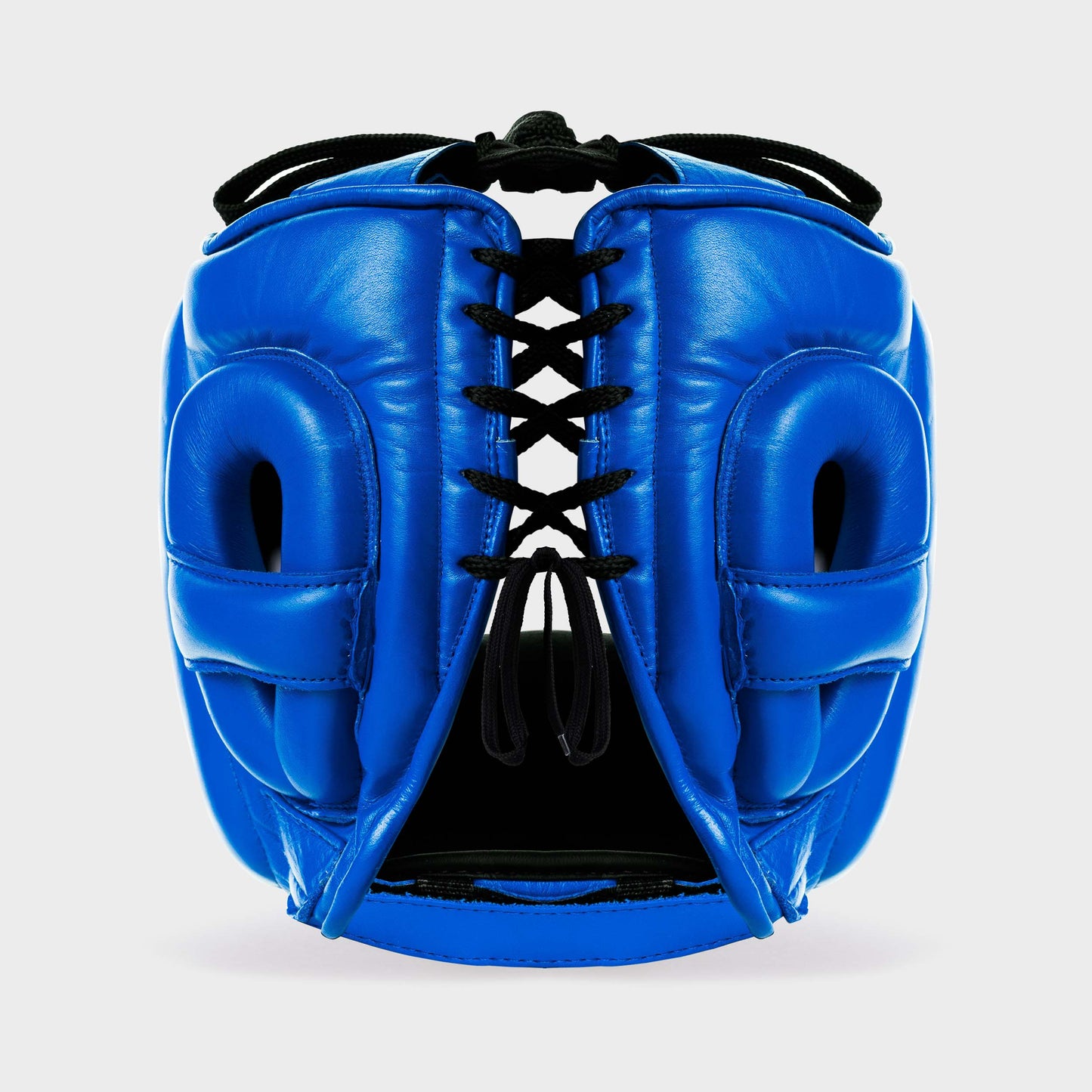 CASQUE DE BOXE AVEC BARRE FACIALE EN CUIR VÉRITABLE - BLEU