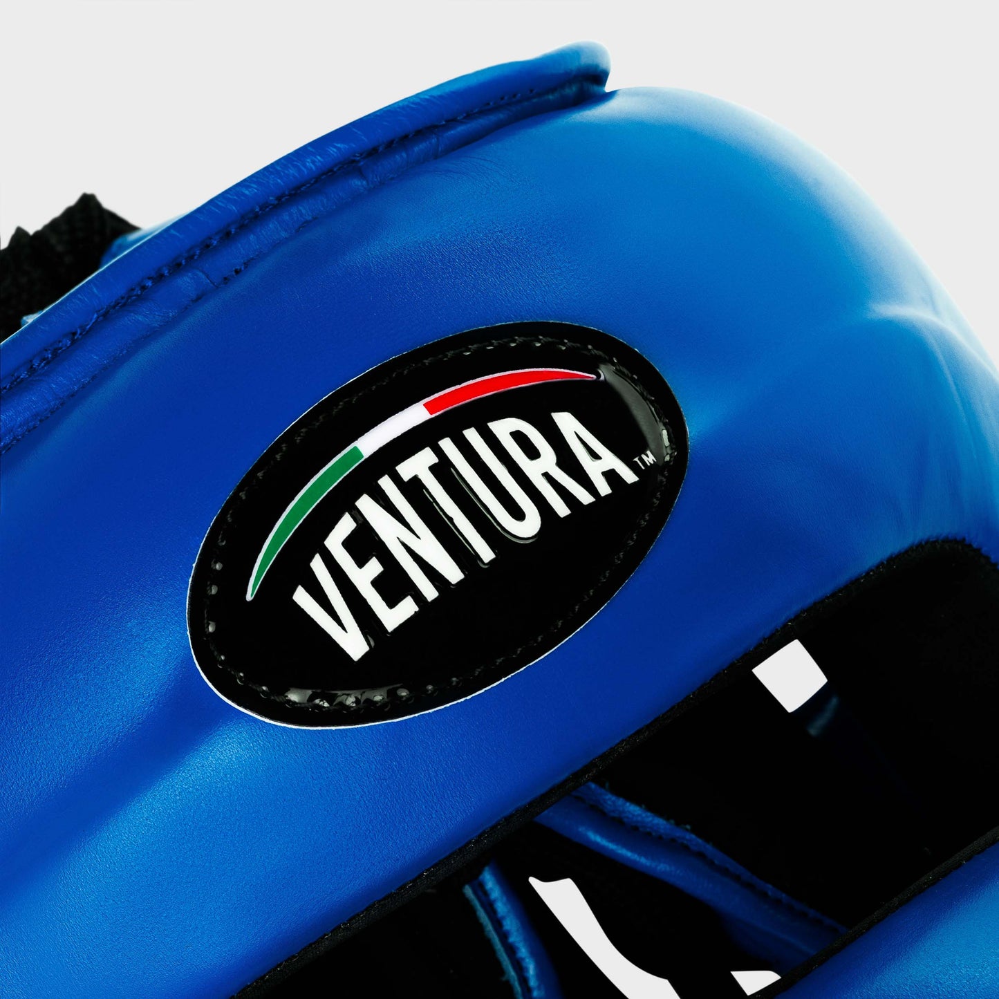 CASCHETTO BOXE FACEBAR CON BARRA PROTEZIONE IN VERA PELLE - BLU