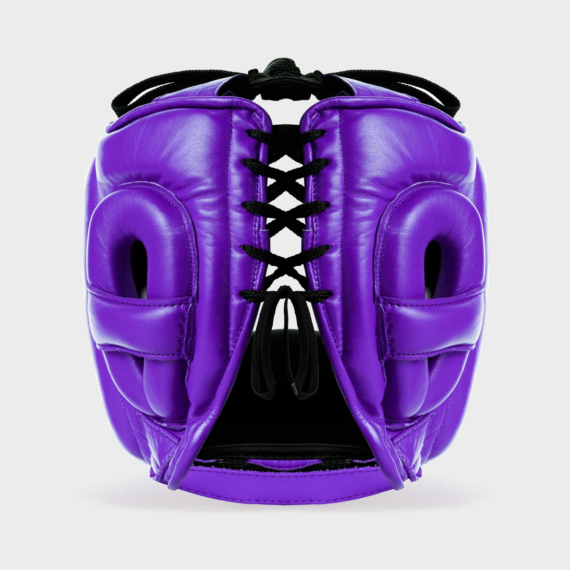 GENUINE LEATHER BOXING FACE BAR HEADGEAR  - PURPLE