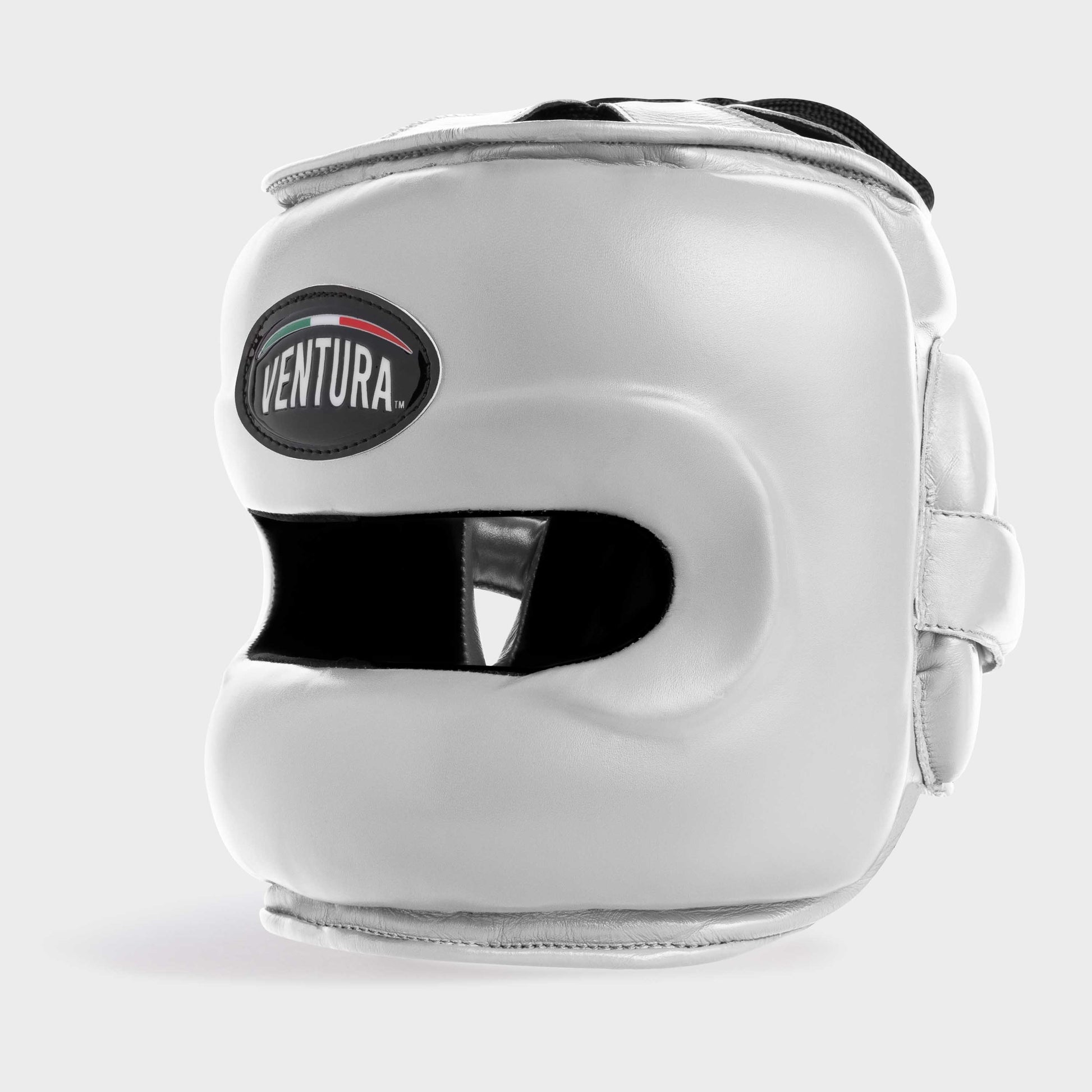 CASQUE DE BOXE AVEC BARRE FACIALE EN CUIR VÉRITABLE - GRIS