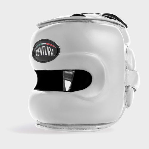 CASQUE DE BOXE AVEC BARRE FACIALE EN CUIR VÉRITABLE - GRIS