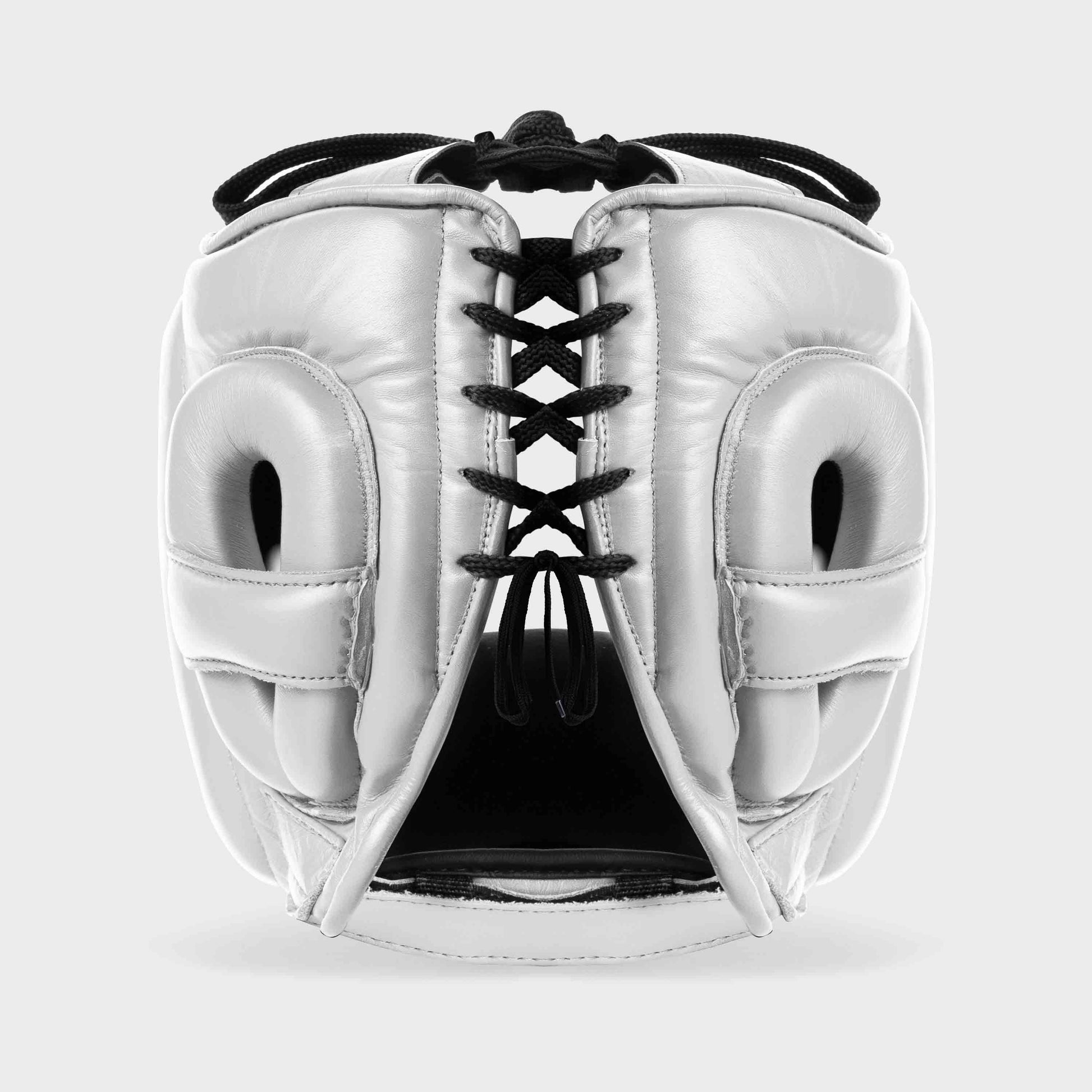 CASQUE DE BOXE AVEC BARRE FACIALE EN CUIR VÉRITABLE - GRIS