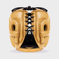 CASCHETTO BOXE FACEBAR CON BARRA DI PROTEZIONE IN VERA PELLE - ORO