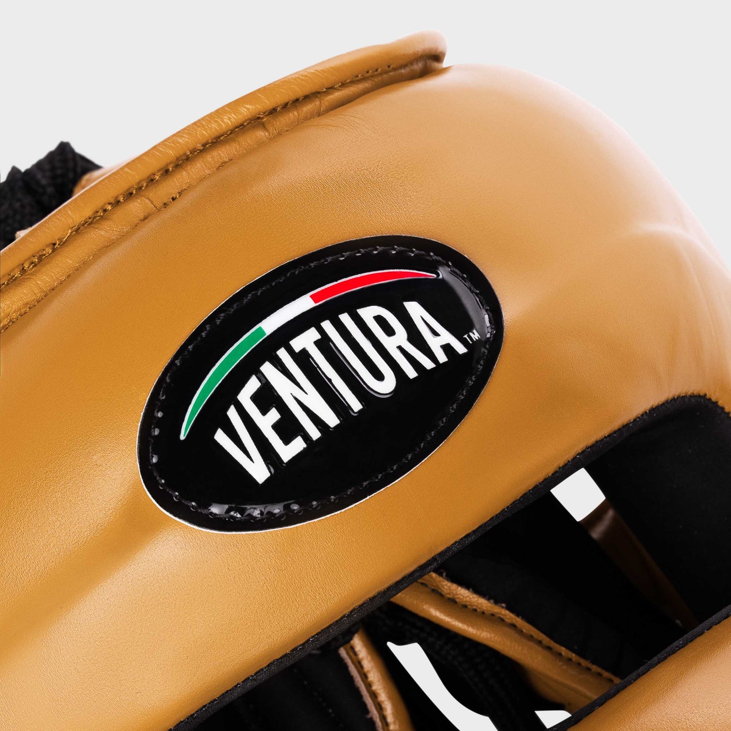 CASCHETTO BOXE FACEBAR CON BARRA PROTEZIONE IN VERA PELLE - ORO