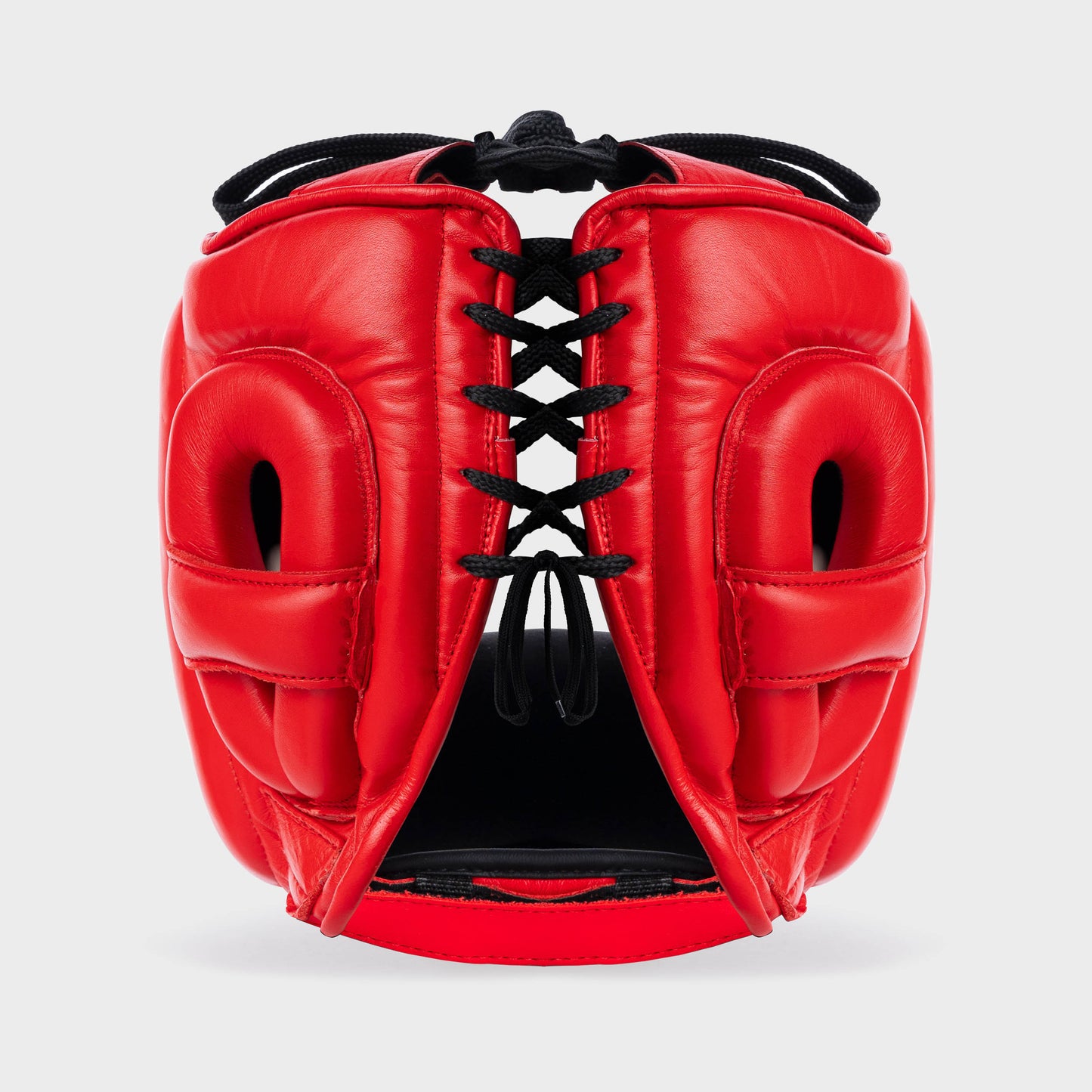 CASQUE DE BOXE AVEC BARRE FACIALE EN CUIR VÉRITABLE - ROUGE