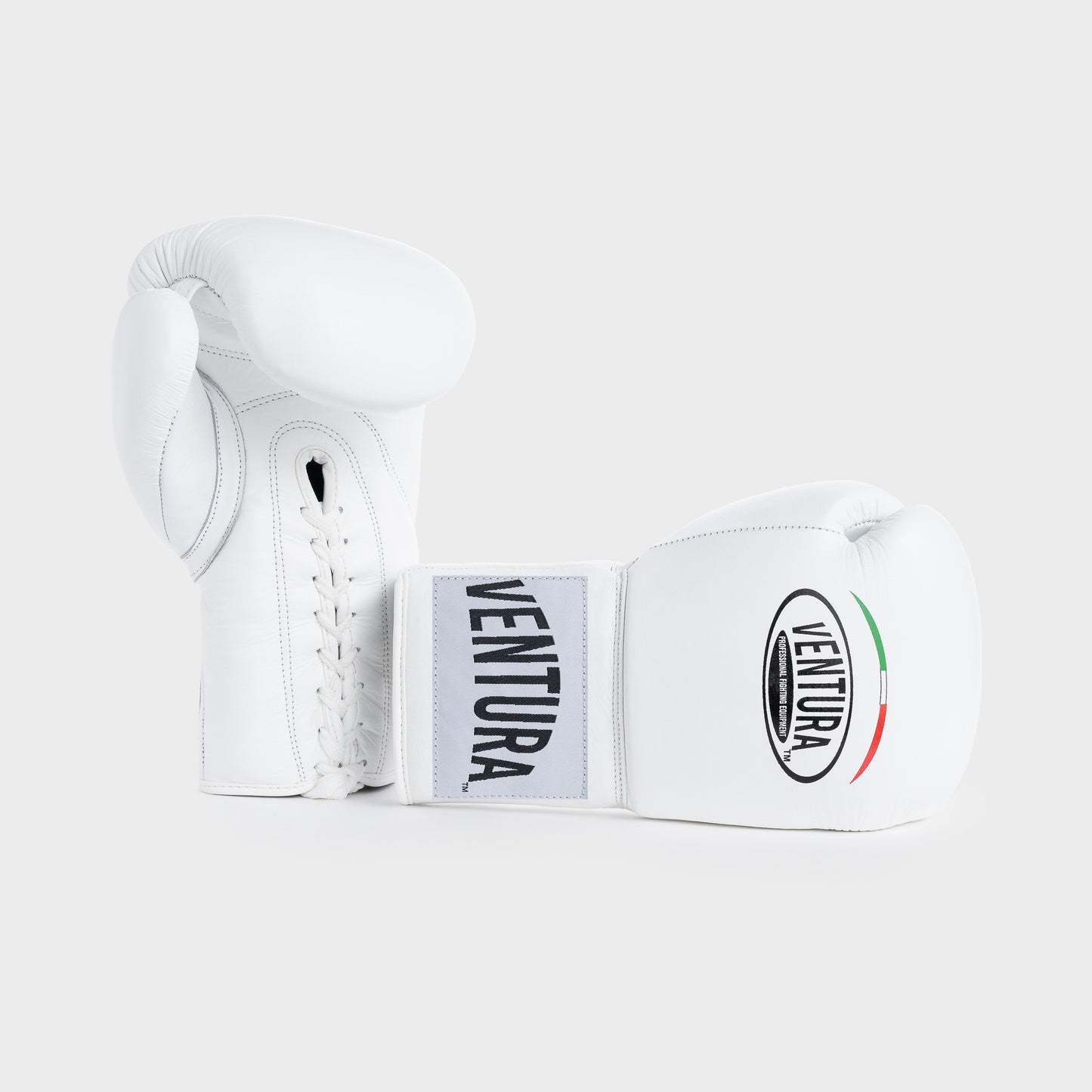 GANTS DE BOXE À LACETS EN CUIR VÉRITABLE - BLANC