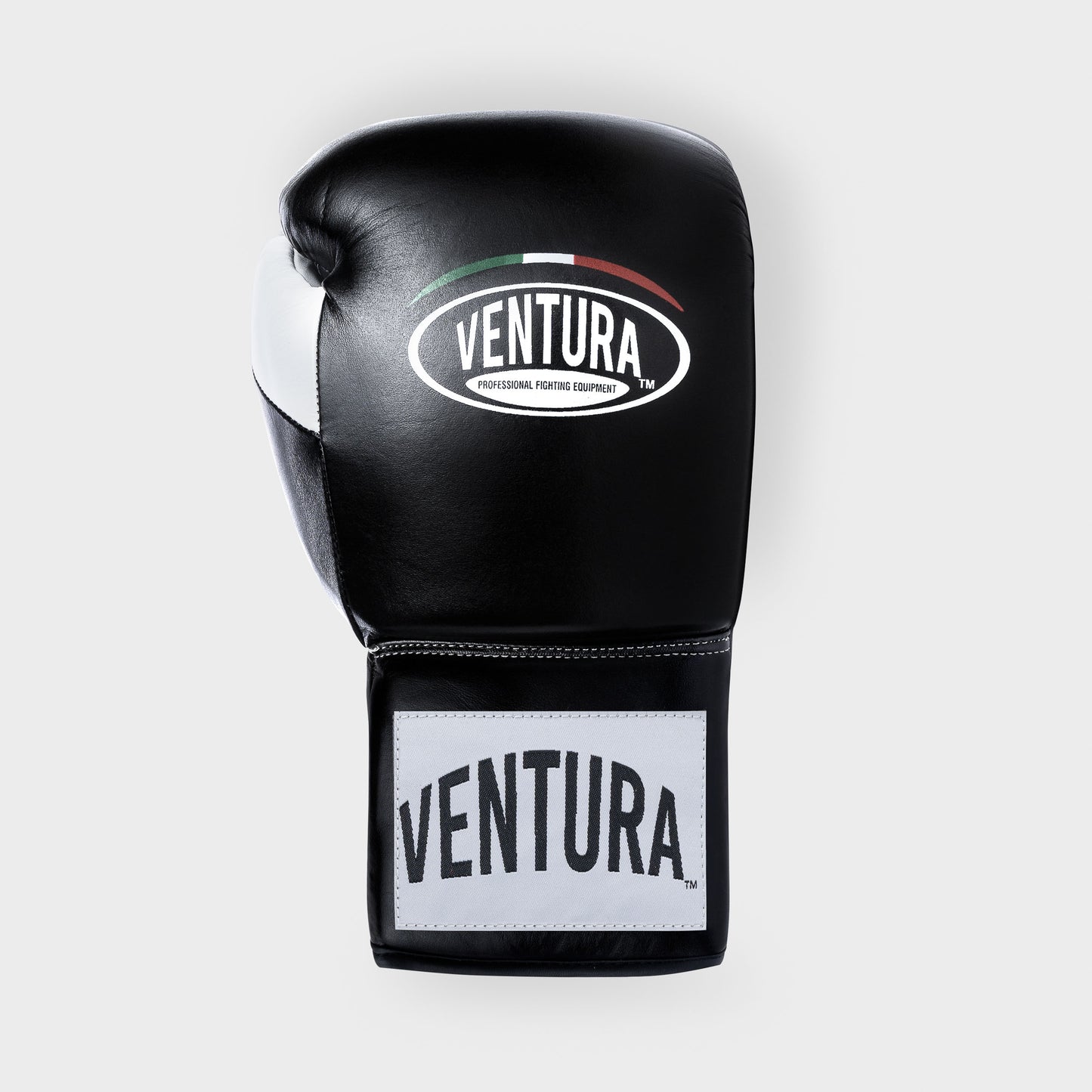 GUANTED DE BOXEO CON CORDONES DE CUERO GENUINO - NEGRO