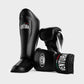 GENUINE LEATHER BOXING GLOVES AND SHIN GUARDS - BLACK