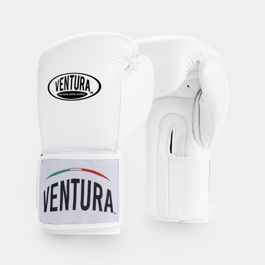 GUANTES DE BOXEO DE CUERO GENUINO - BLANCO