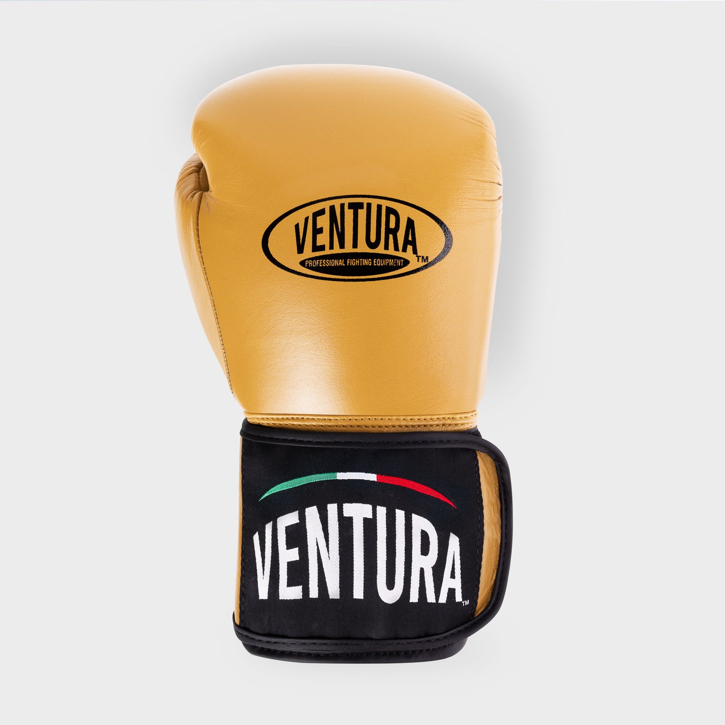 GENUINE LEATHER BOXING GLOVES AND HEADGEAR - GOLD