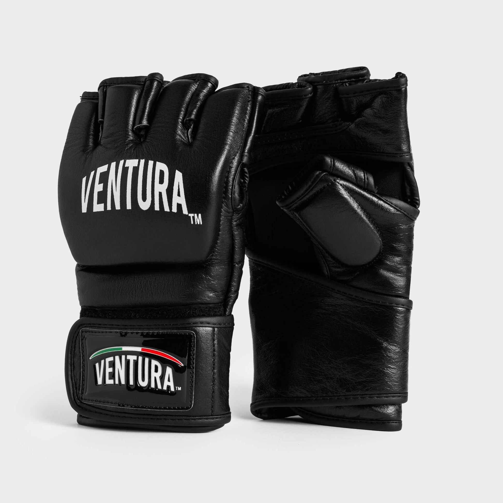 MMA HANDSCHUHE 4 OZ AUS ECHTEM LEDER - SCHWARZ