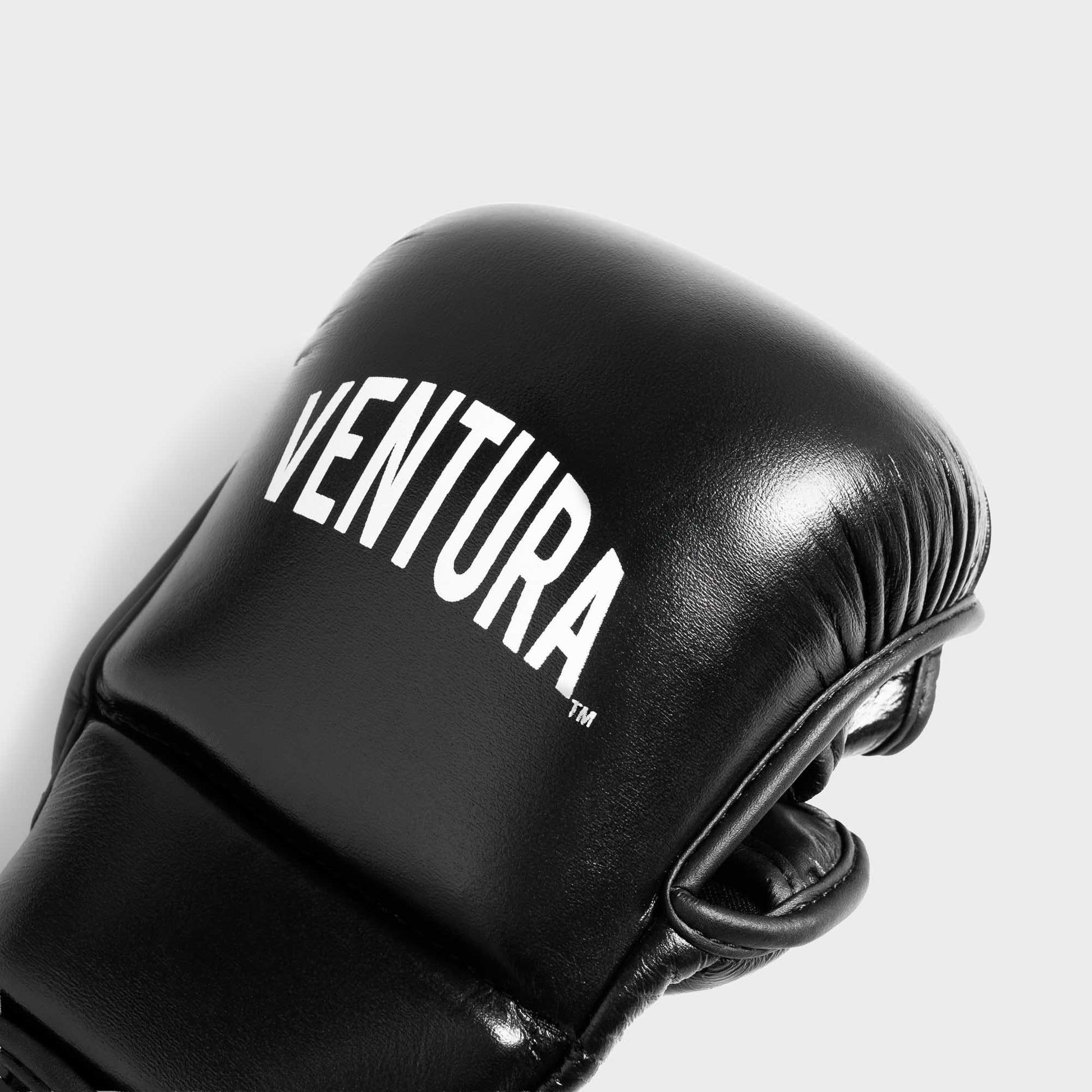 MMA HANDSCHUHE 7 OZ AUS ECHTEM LEDER FÜR SPARRING - SCHWARZ