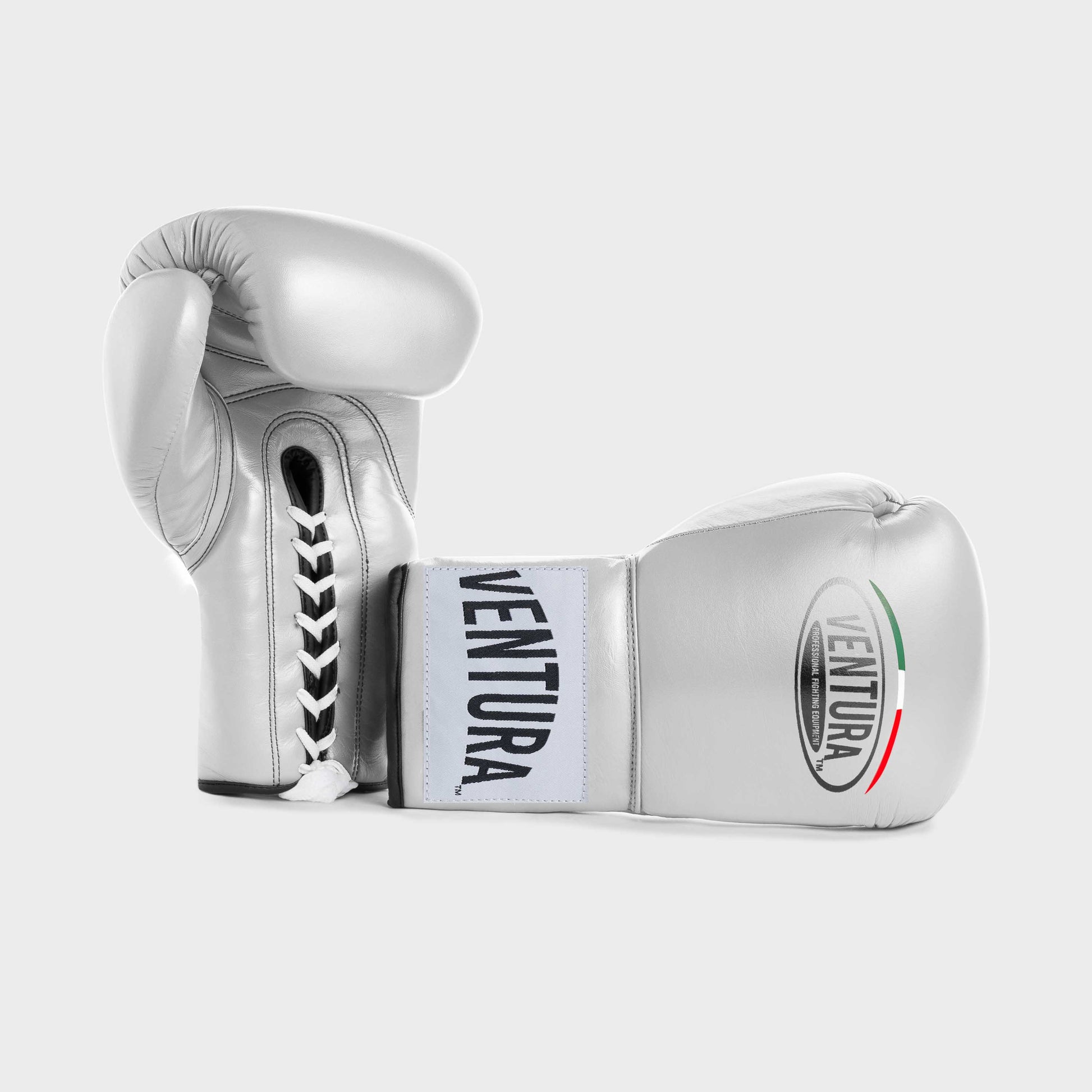 GUANTONI BOXE CON LACCI IN VERA PELLE - GRIGIO