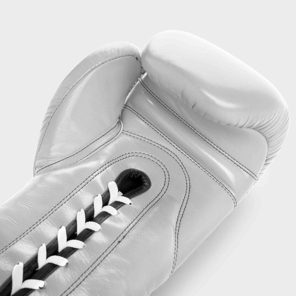 GUANTONI BOXE CON LACCI IN VERA PELLE - GRIGIO