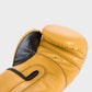GUANTES Y CASCO DE BOXEO DE CUERO GENUINO  - DORADO