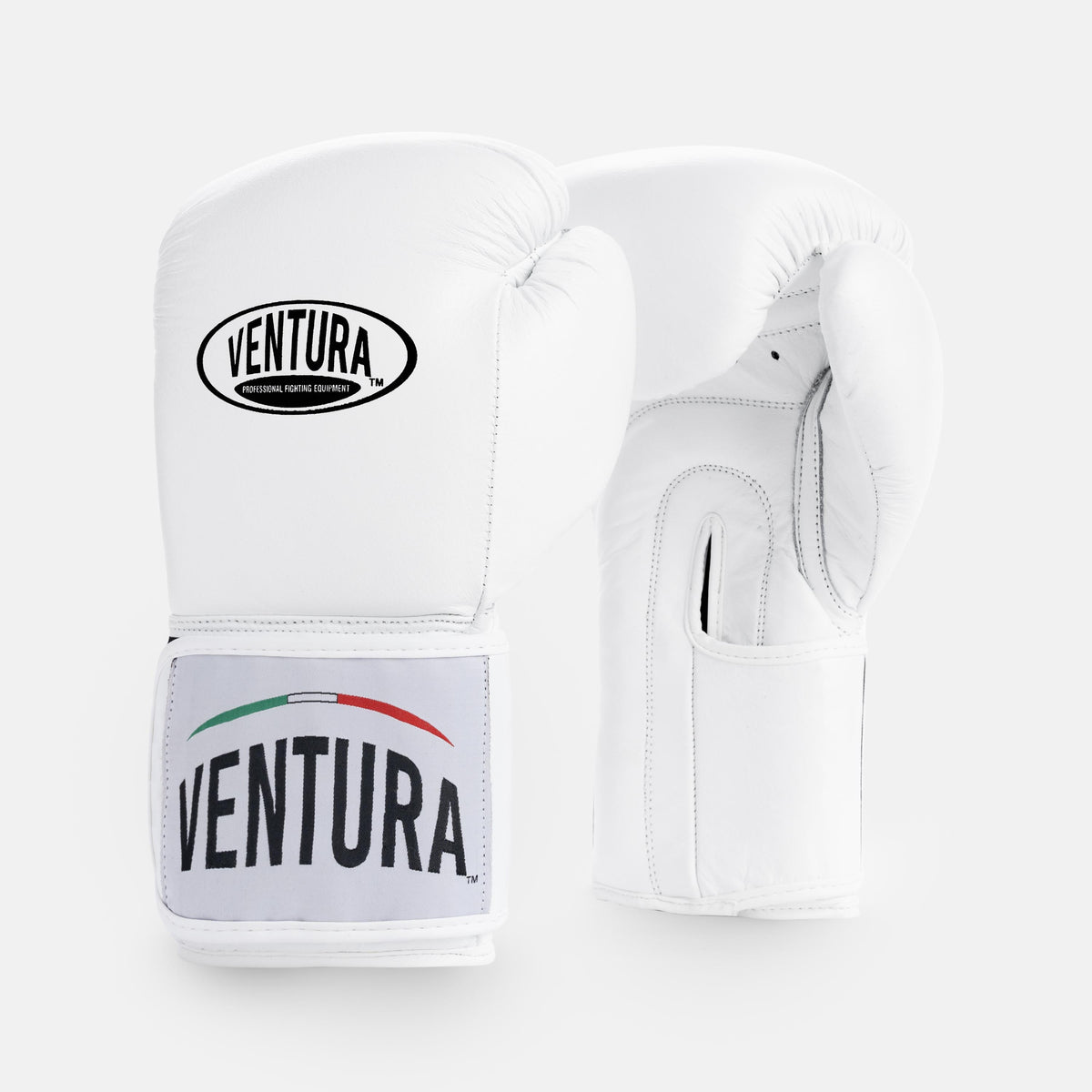 GENUINE LEATHER BOXING GLOVES - WHITE