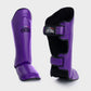 GENUINE LEATHER BOXING GLOVES AND SHIN GUARDS - PURPLE