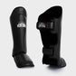 GENUINE LEATHER SHIN GUARDS FOR MUAY THAI, KICK BOXING AND MMA - BLACK