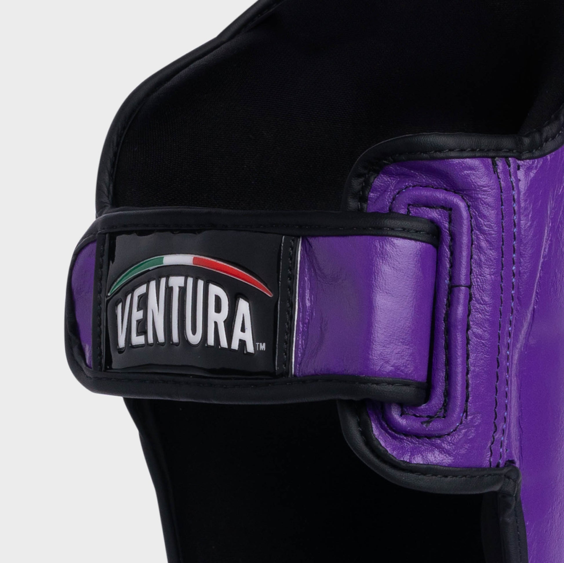 GENUINE LEATHER BOXING GLOVES AND HEADGEAR WITH SHIN GUARDS - PURPLE