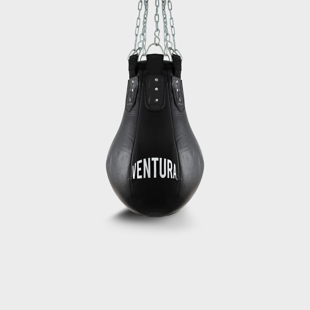 GENUINE LEATHER PUNCHING BAG BLACK - 70 cm, 25 kg