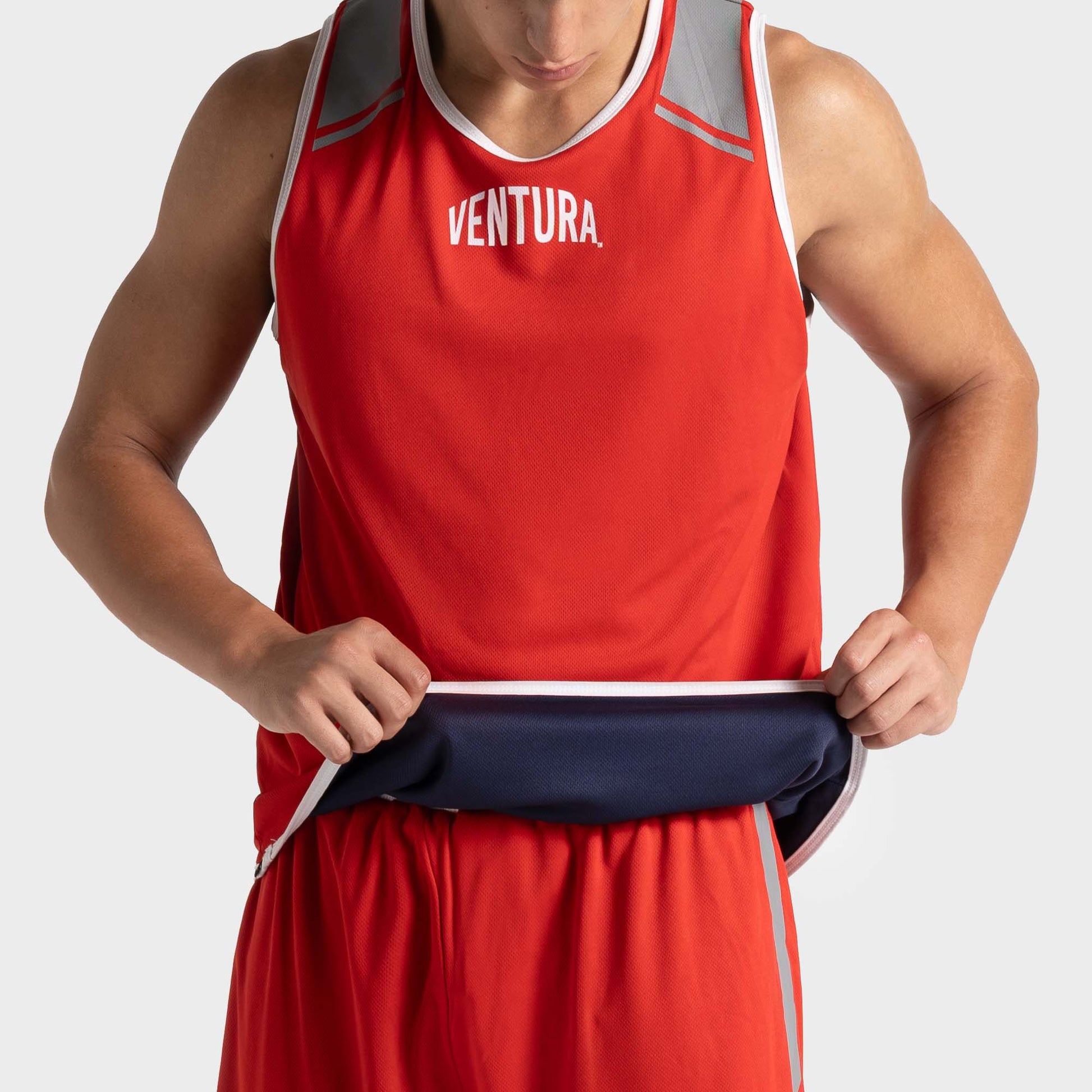 Camiseta de boxeo sin mangas reversible doble cara