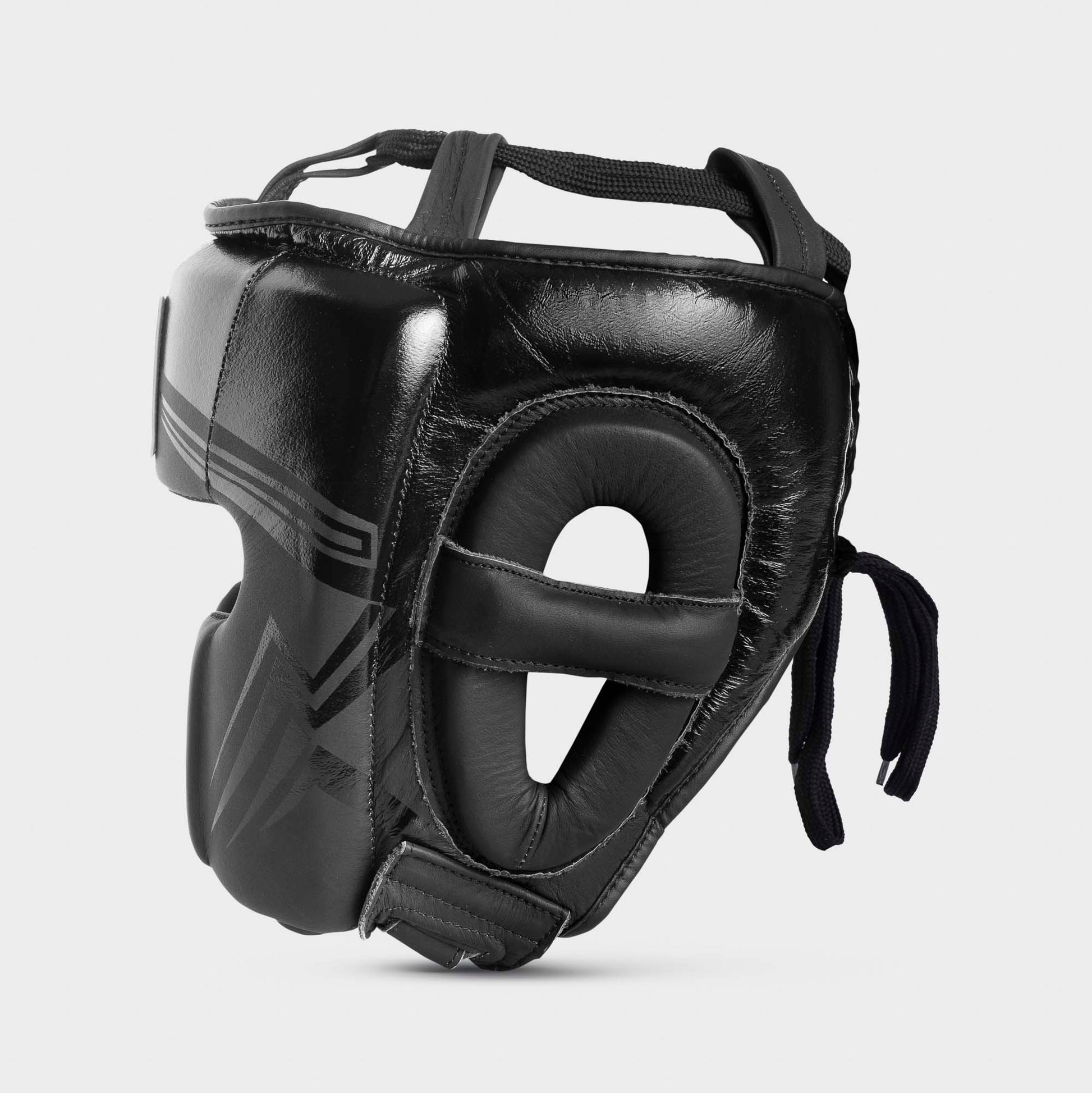 Caschetto da boxe parazigomi in vera pelle - arrow, nero opaco/nero lucido