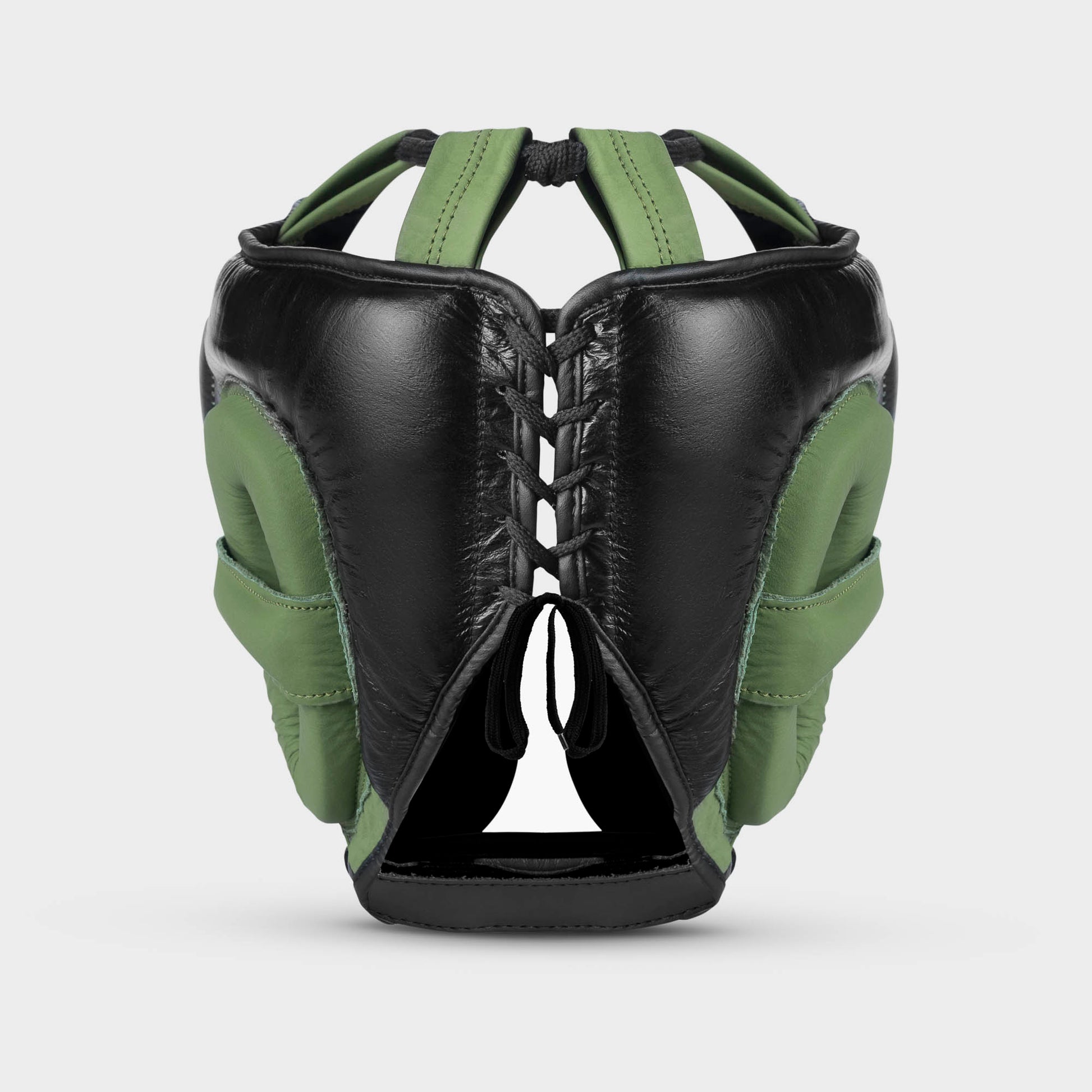 Caschetto da boxe parazigomi in vera pelle - arrow, nero/verde opaco