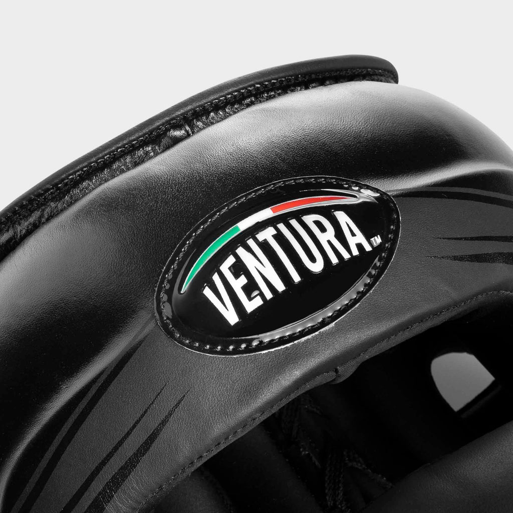 Caschetto da boxe facebar con barra paranaso in vera pelle - arrow, nero opaco/nero lucido