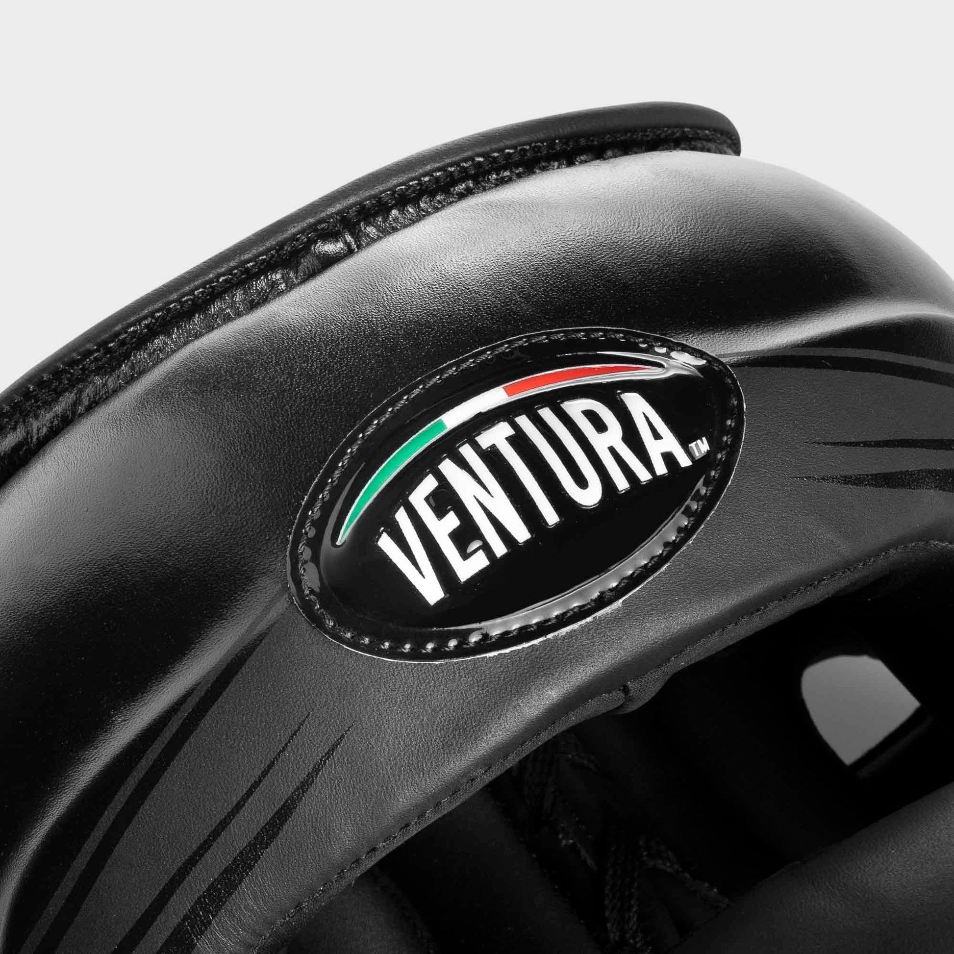 Caschetto da boxe facebar con barra paranaso in vera pelle - arrow, nero opaco/nero lucido
